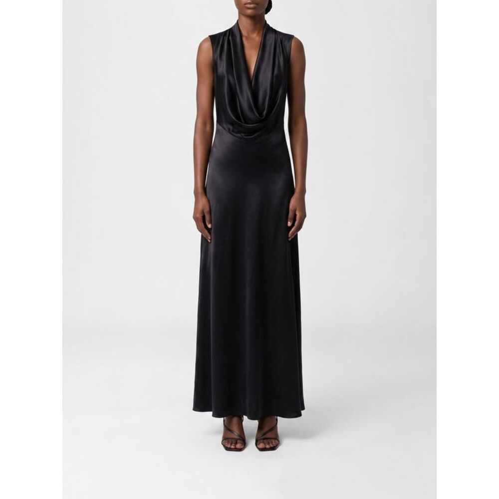 Maison Margiela Women Maison Margiela Draped Neckline Long Satin Sheath Dress